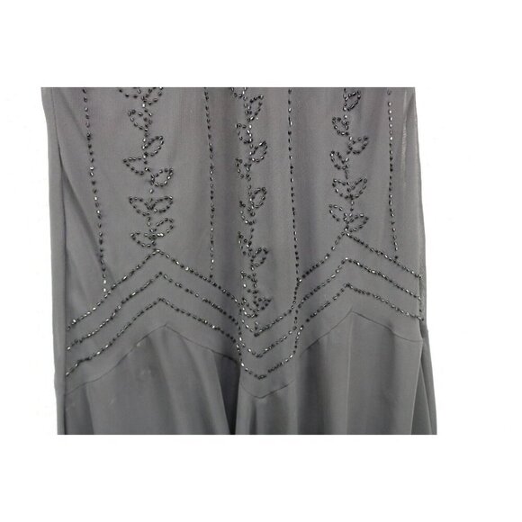SL Fashions Vtg. Chiffon Beaded Midi Dress-Size 12-Dark Romantic-Fairycore - Picture 4 of 13